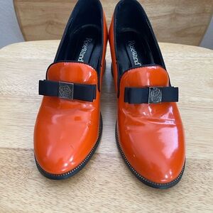 🎃 Orange Loafers with Black Bow